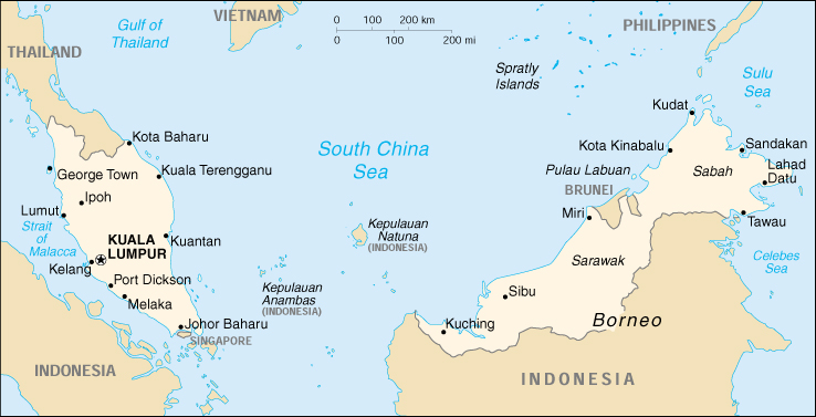 Karte
	  von Malaysia