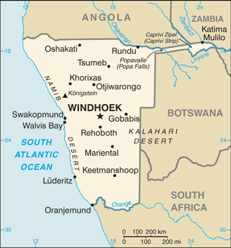 Karte von Namibia